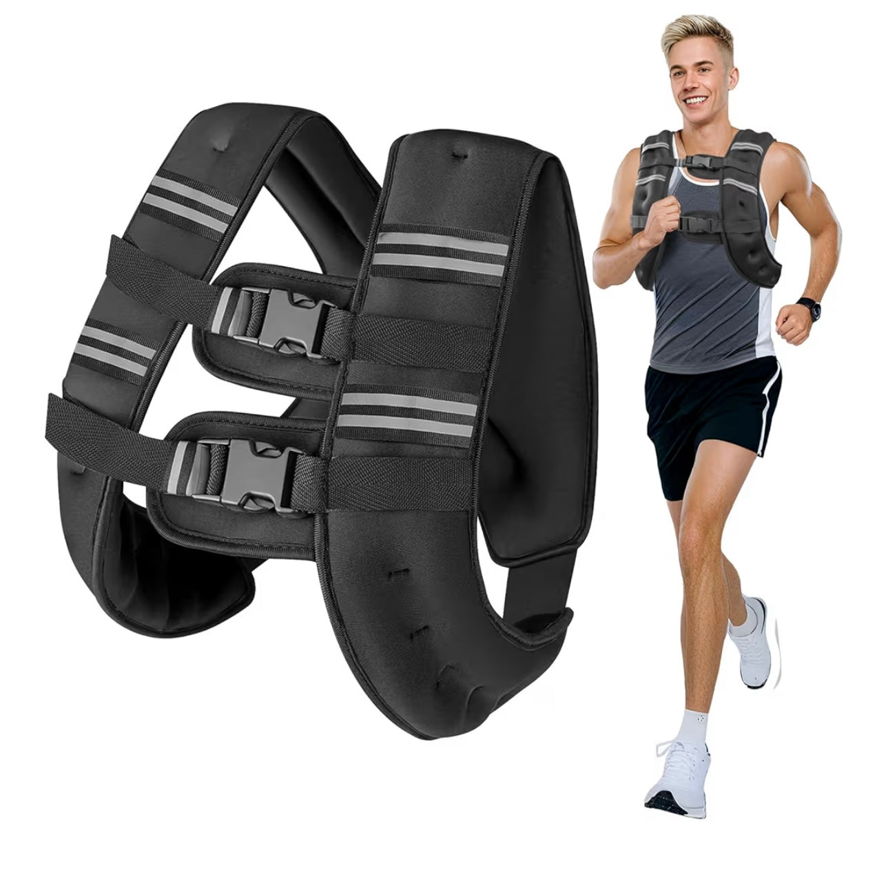 Black 16lb weighted vest